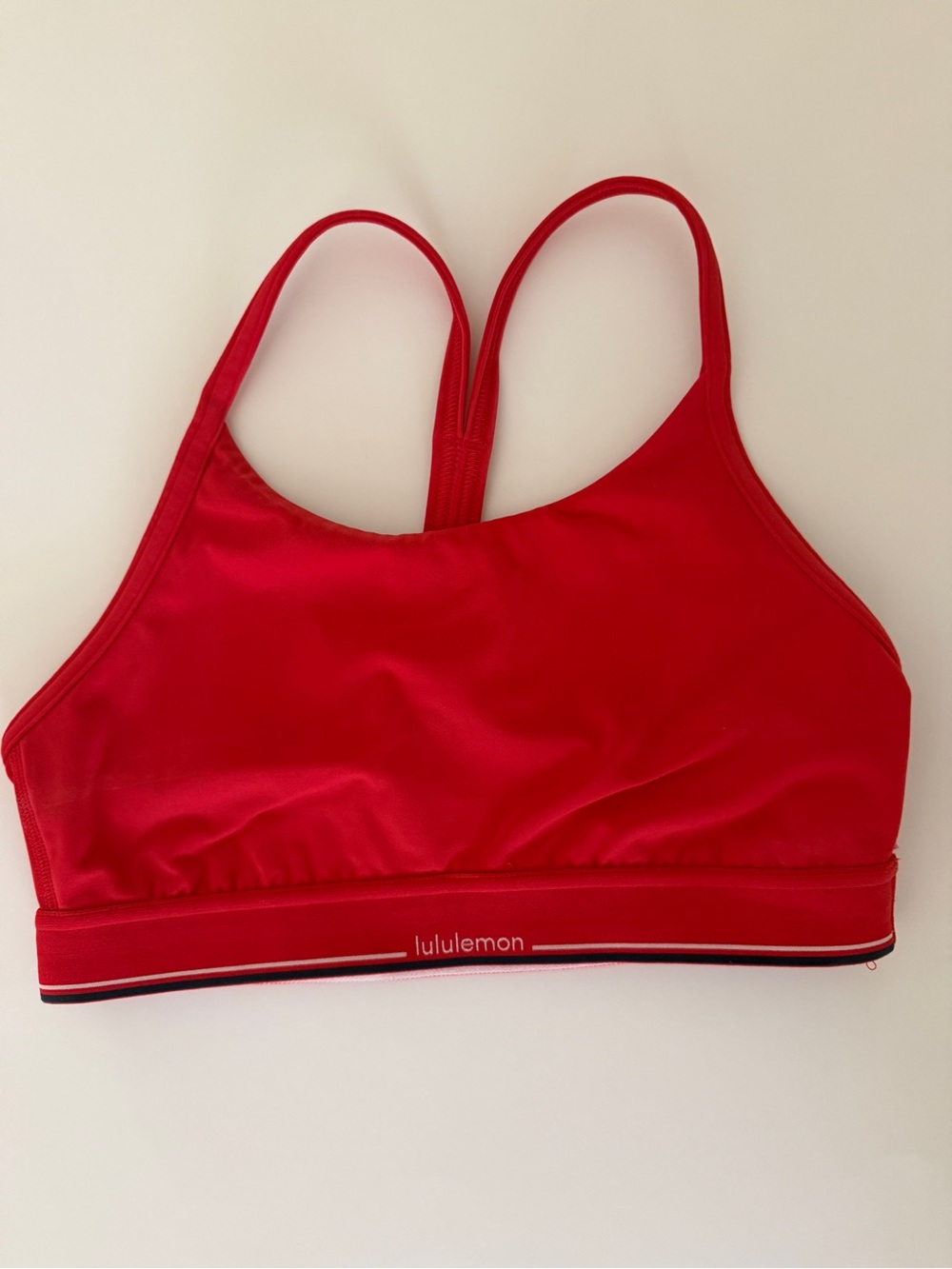 {Lululemon} Flow Y mid-support Racerback Sports Bra, red